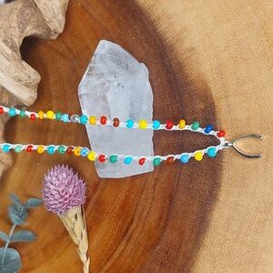 Hand Crafted Bead Crochet Necklace Lucky by Rust Belt Ra…